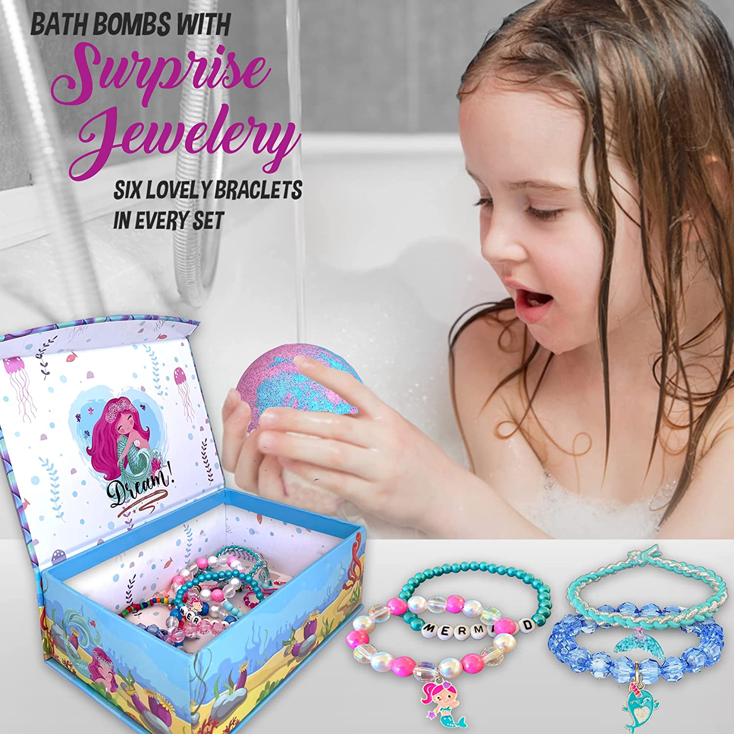 Unicorn Bath Bombs for Girls with Jewelry Inside – Mineral Me California